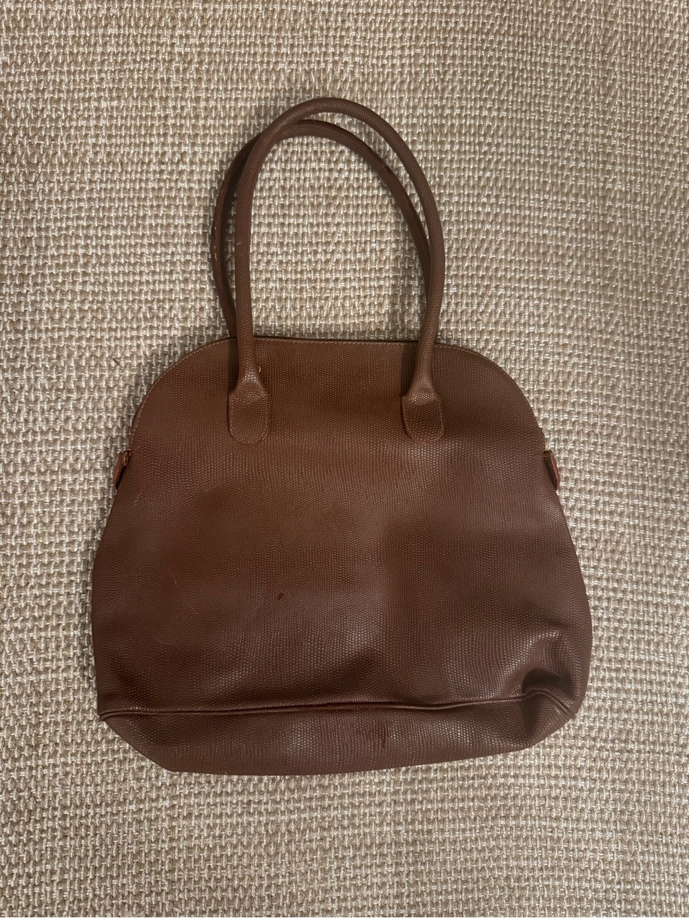 Lederer de Paris Vintage Classic Brown Leather Bowler Tote Bag